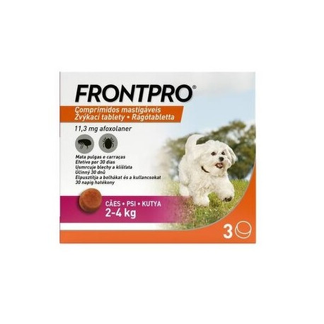 FRONTPRO Antiparasitäre Kautabletten für Hunde (2-4 kg) 3 Tabletten