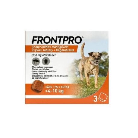 FRONTPRO Antiparasitäre Kautabletten für Hunde (4-10 kg) 3 Tabletten